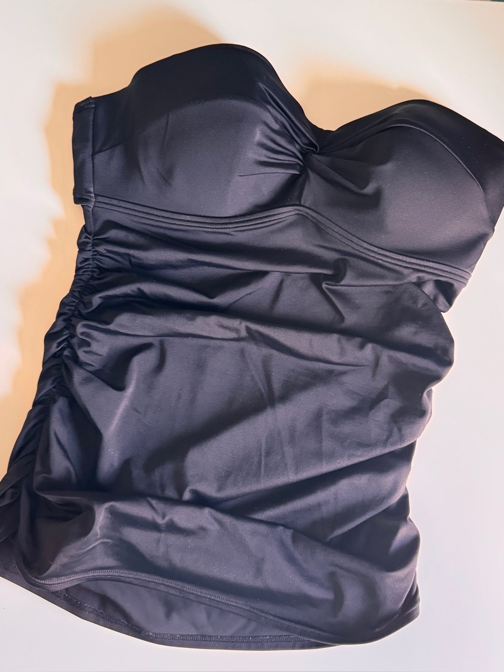 Victoria's Secret Black Strapless Tankini Swim Top 36C